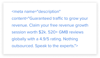Meta description tag example